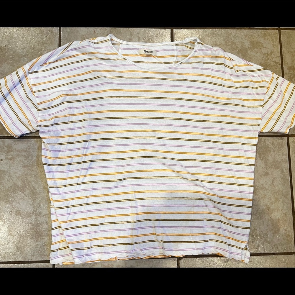 Madewell Striped Short Sleeve Multicolored T-Shirt Women’s Large